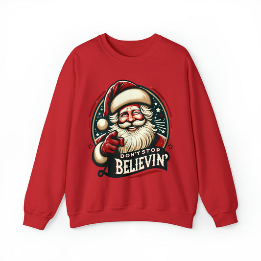 Don't Stop Believin' Santa Crewneck Sweatshirt